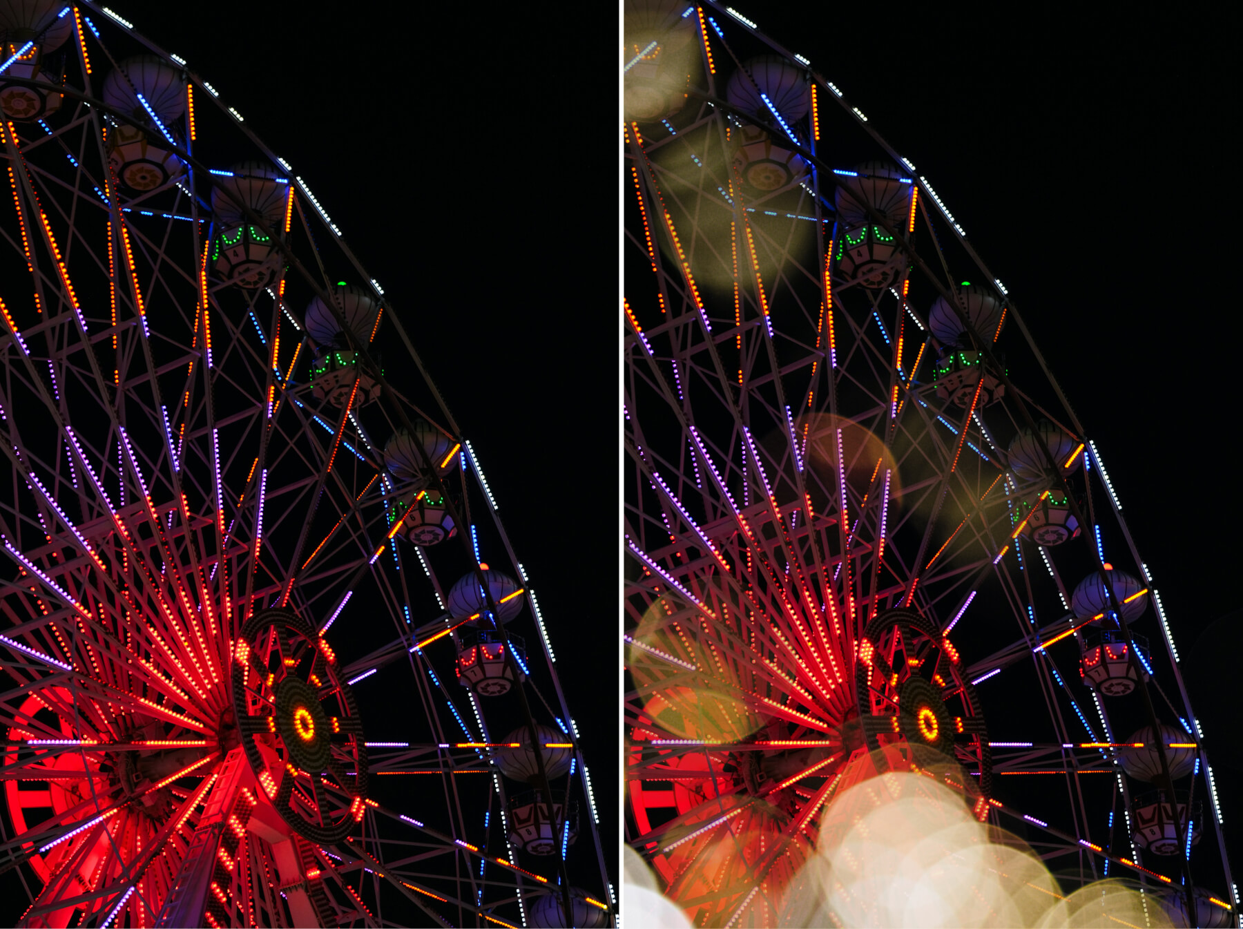 Ferris wheel add bokeh effect