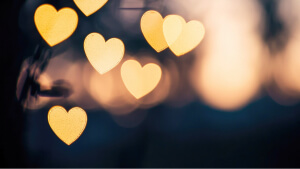 Free Heart Depth bokeh effect overlay with black background