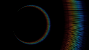 Free Chrome Ring lens flare effect overlay with black background