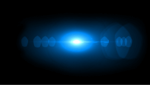 Free Blue Laser lens flare effect overlay with black background